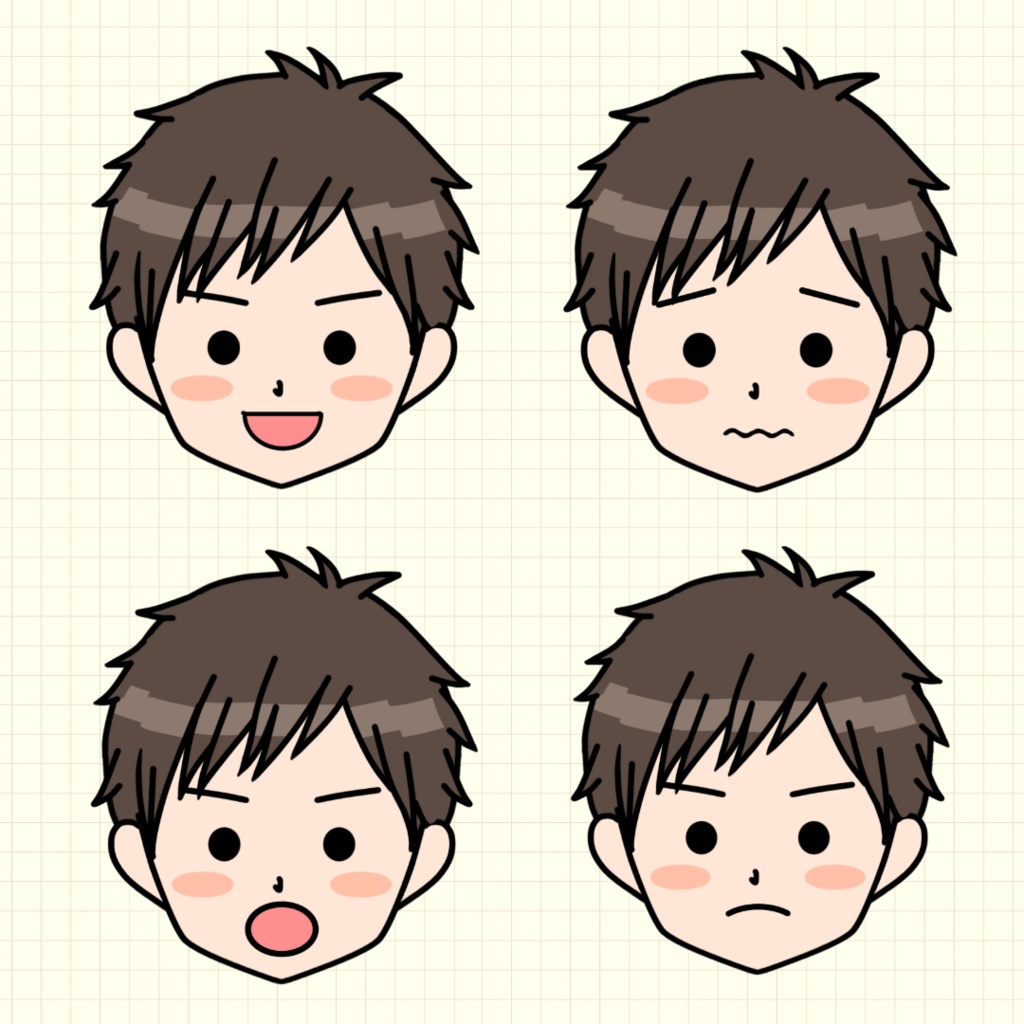 2Dアバター【004男子中学生】パペットデータ Character Animator