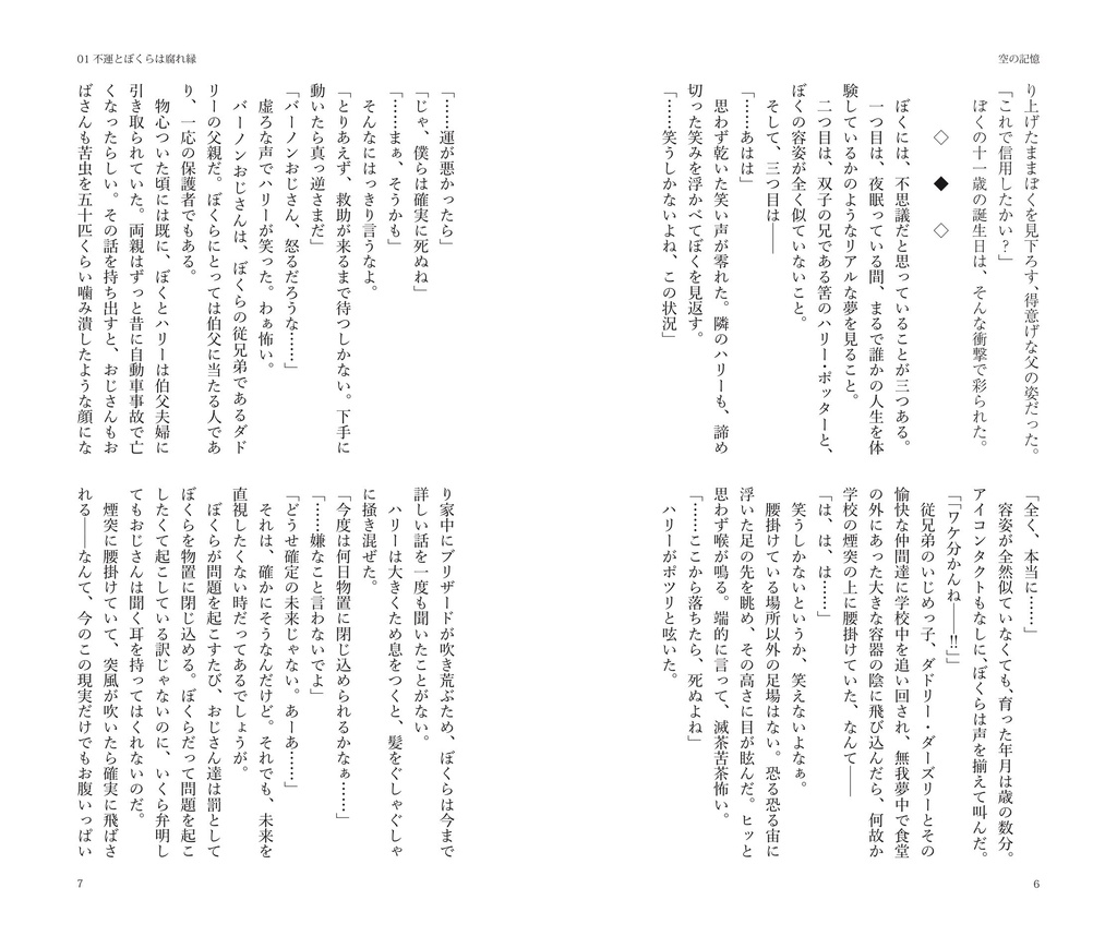 【ハリポタ夢本】『空の記憶』賢者の石編【再販】