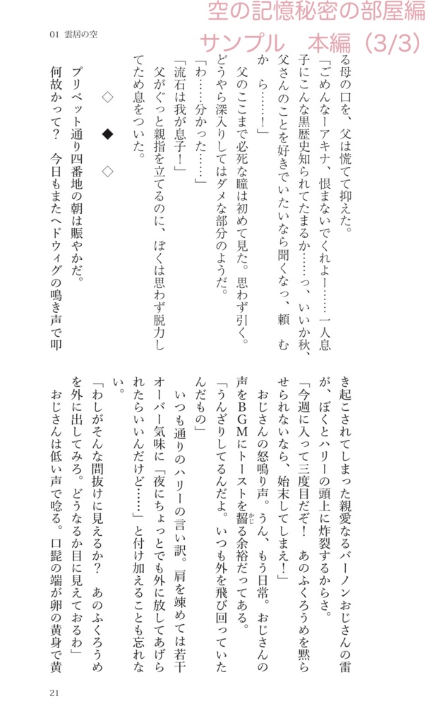 【ハリポタ夢本】『空の記憶』秘密の部屋編