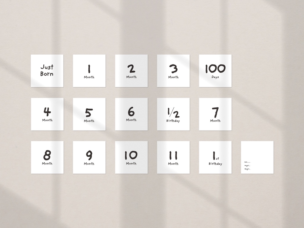 【ダウンロード】マンスリーカード 月齢カード laugh