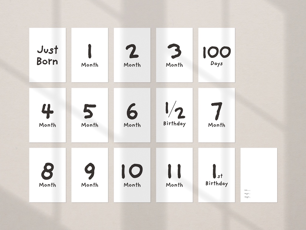 【ダウンロード】マンスリーカード 月齢カード laugh