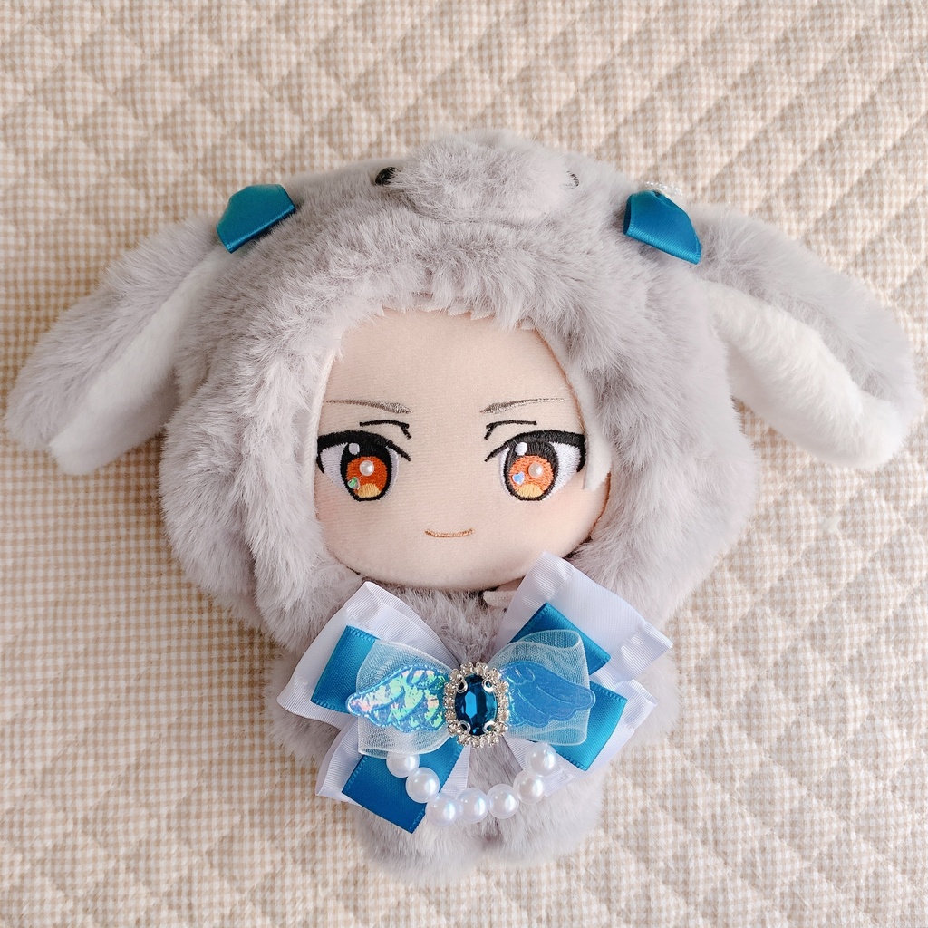 グレー×ブルーな垂れ耳うさちゃん