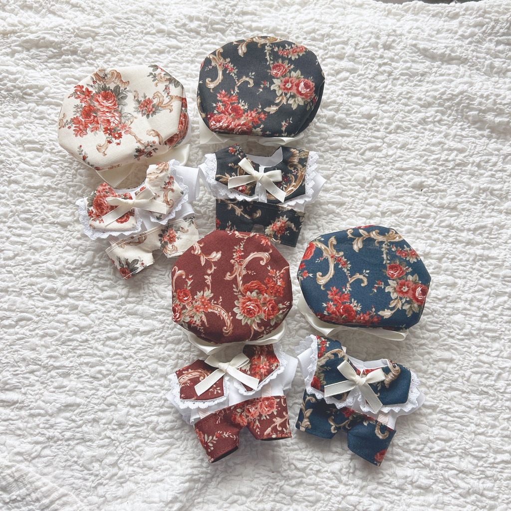 ゴシック花柄なサロペットセット　10cm