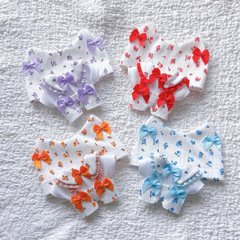 16cmサイズお花のにゃんこニット帽セット