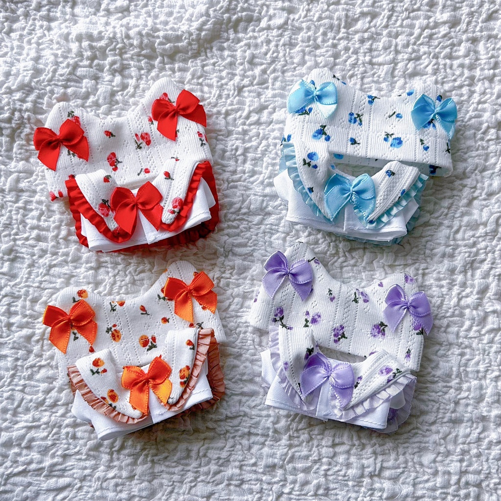 ぱぺサイズお花のにゃんこニット帽セット