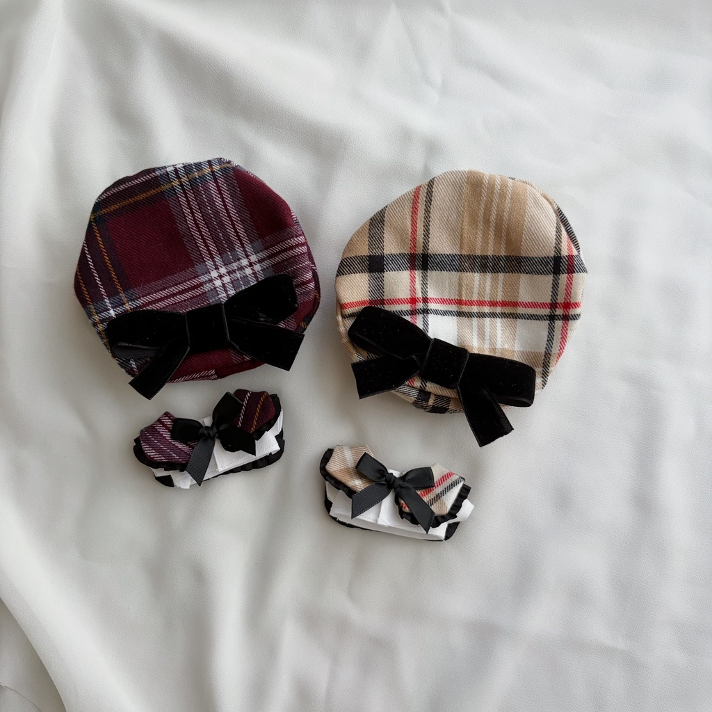 秋色チェックのリボンセーラー