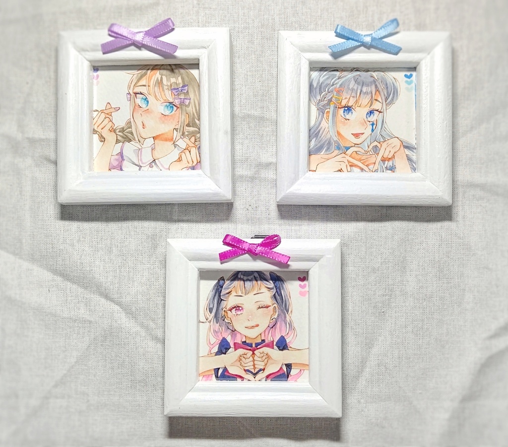 【ミニ原画】❤️💙💜
