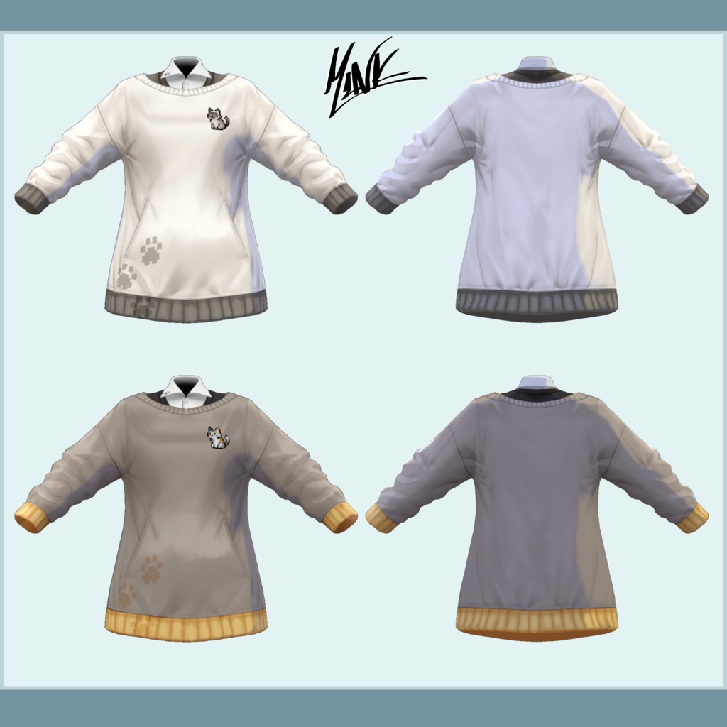 ★【VRoid】Pixelart Cat Sweater.★