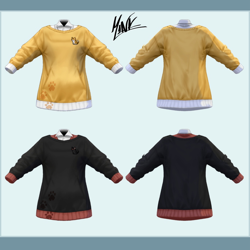 ★【VRoid】Pixelart Cat Sweater.★