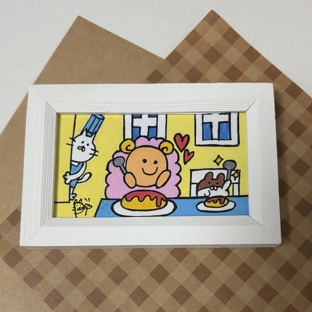 ミニ原画「ねこちゃんレストラン」