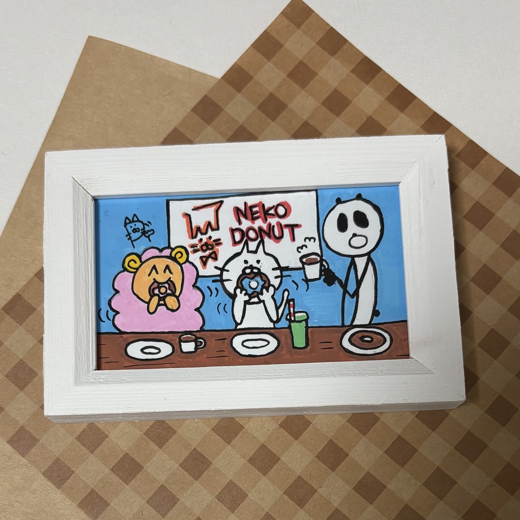 ミニ原画「ねこドーナツ」