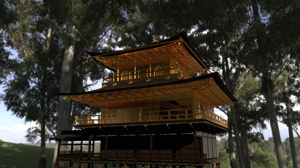 【京都金閣寺】3DCG,Blender3Dモデル🏠