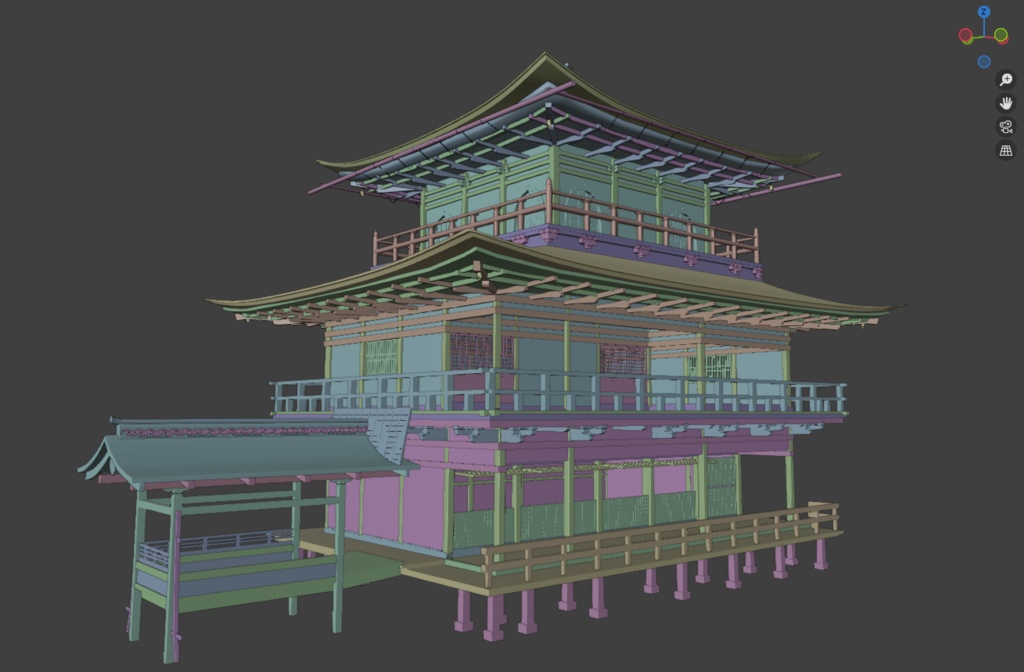 【京都金閣寺】3DCG,Blender3Dモデル🏠