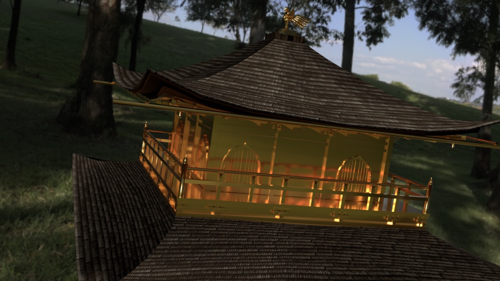 【京都金閣寺】3DCG,Blender3Dモデル🏠