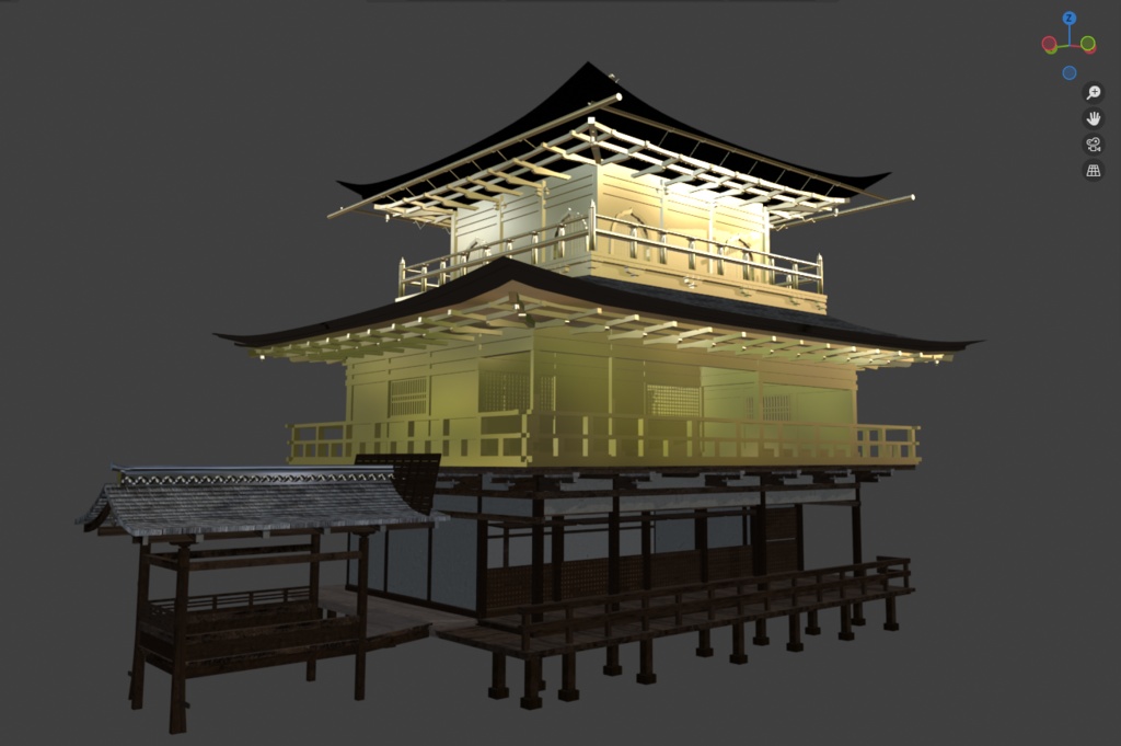 【京都金閣寺】3DCG,Blender3Dモデル🏠