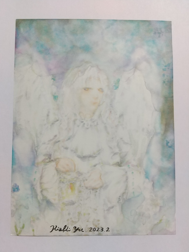天使「オリジナルイラスト絵画」A4サイズ - 絵画