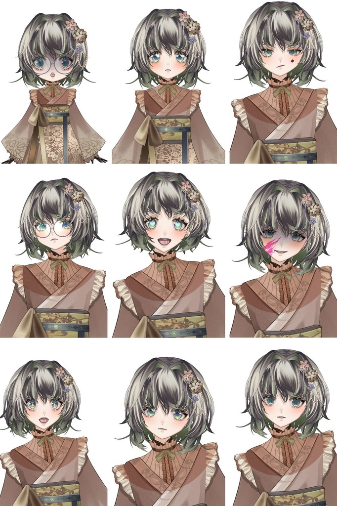 【VTS/vbridger対応/汎用ボディ】大正少女【Live2dモデル】