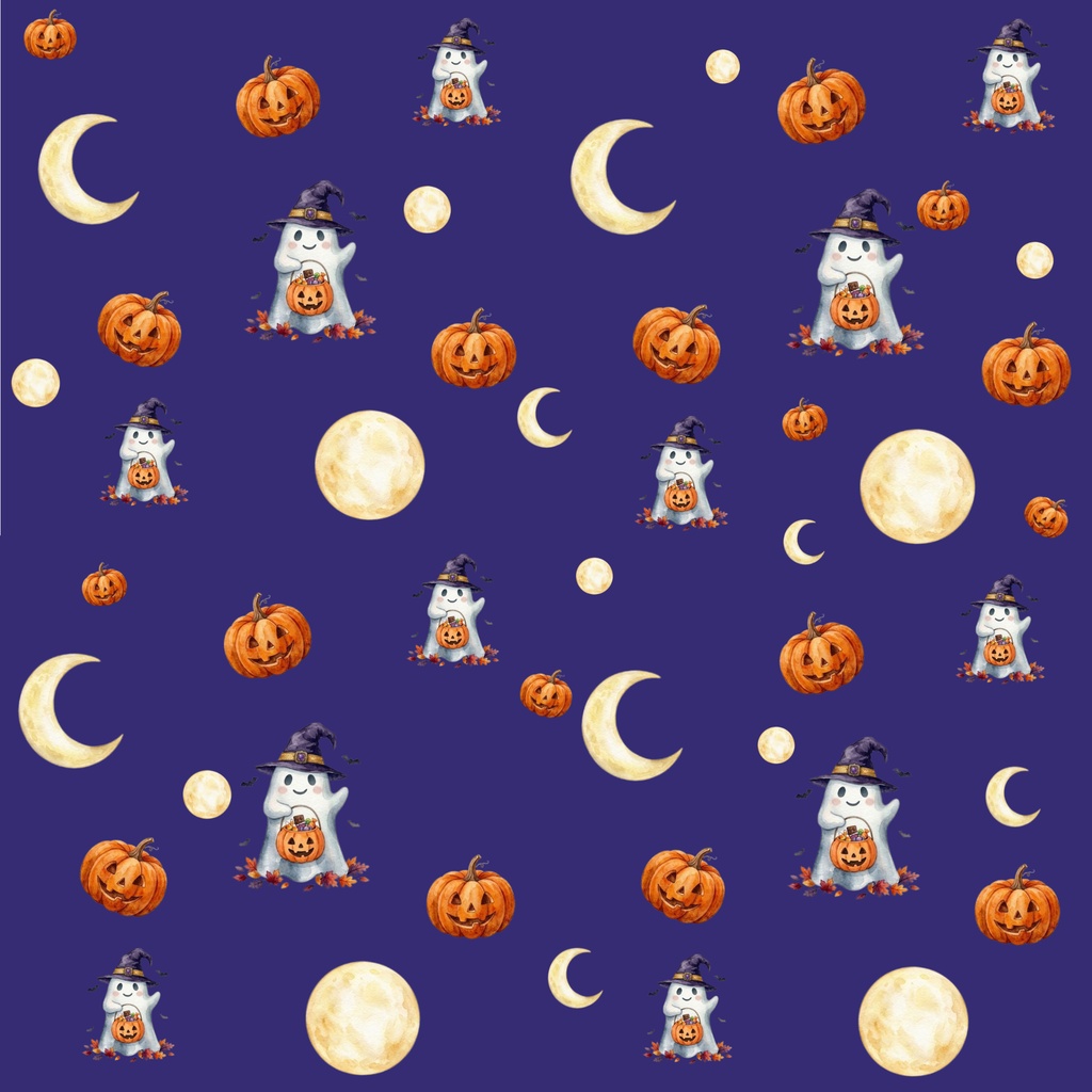 【商用利用可】水彩風ハロウィン シームレスパターン 4種セット【デジタルペーパー/背景素材】