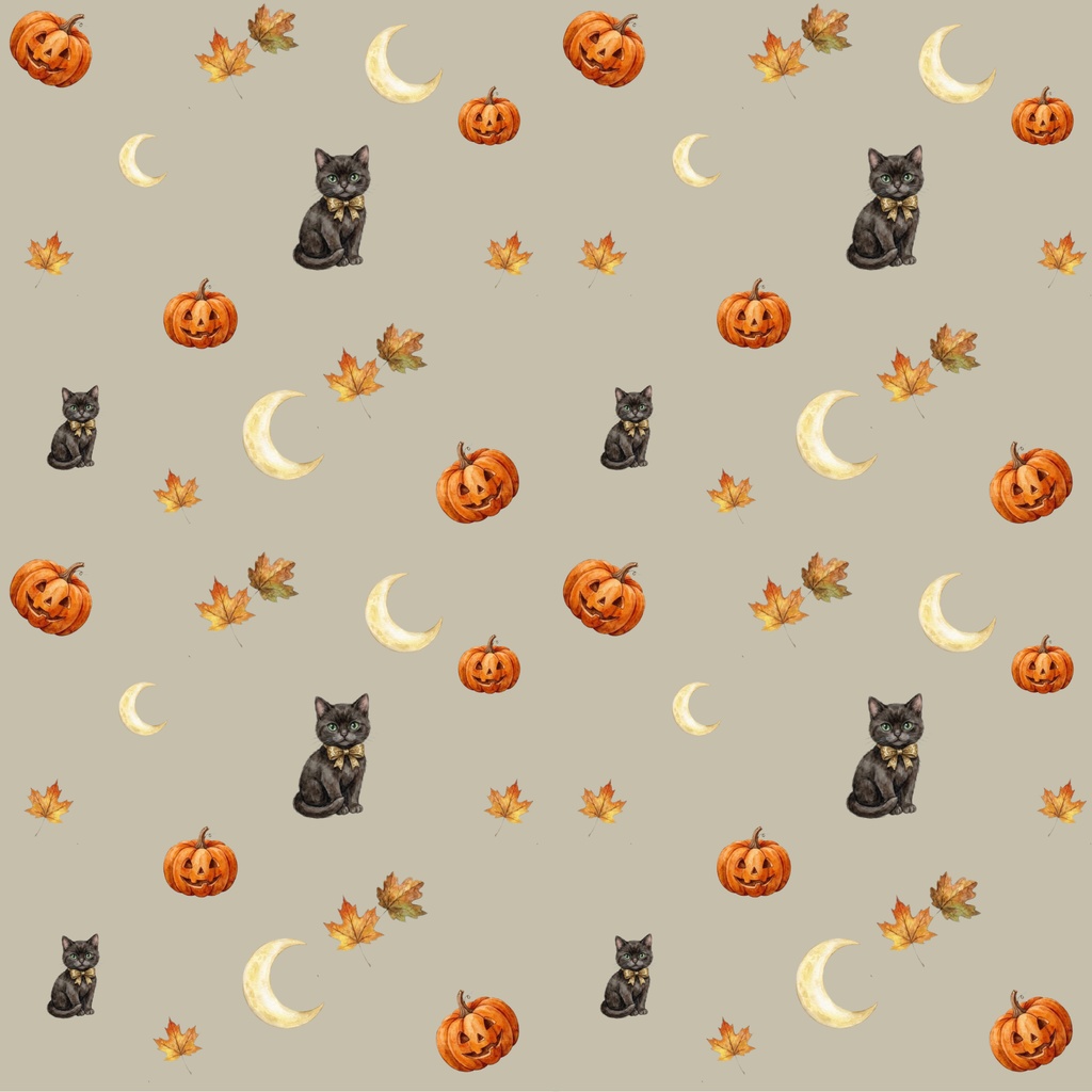 【商用利用可】水彩風ハロウィン シームレスパターン 4種セット【デジタルペーパー/背景素材】