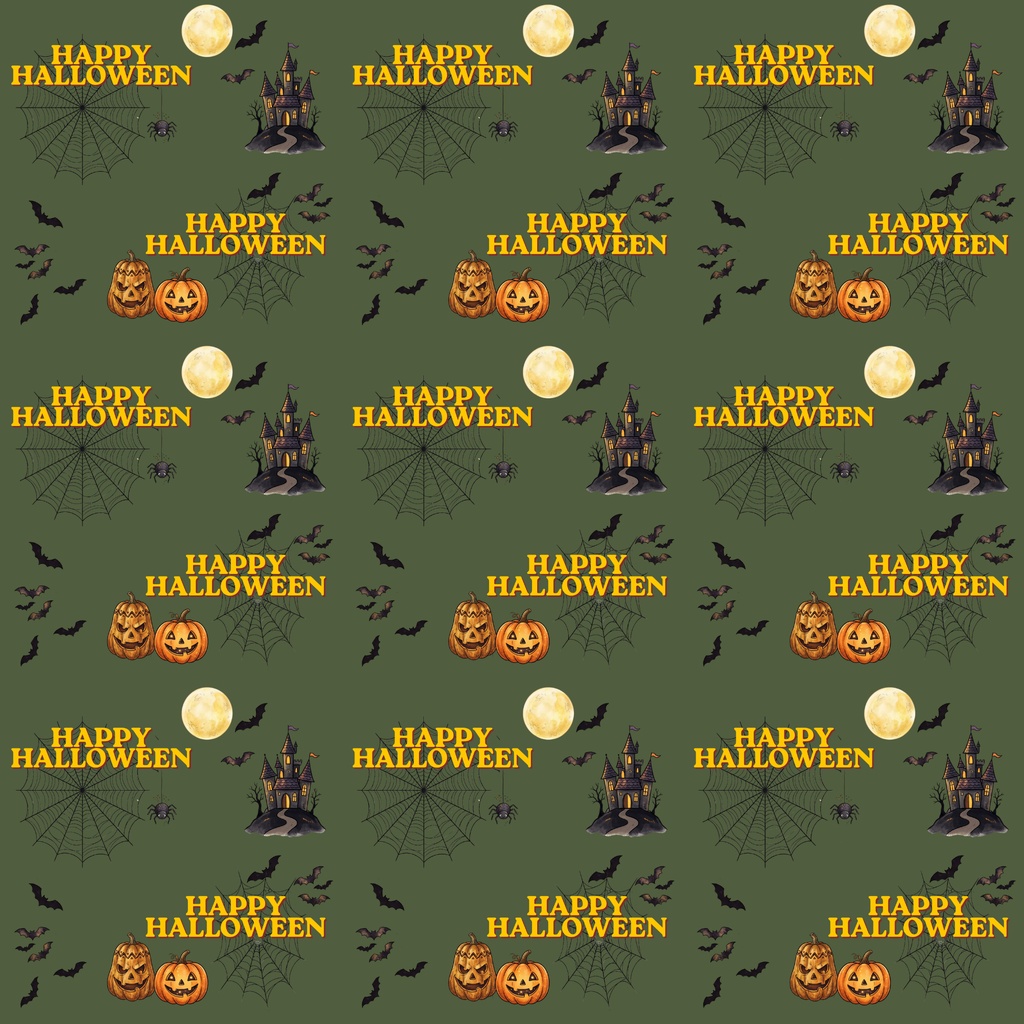 【4種セット】大人可愛いレトロ・ハロウィンのデジタルペーパー(お城・魔女・ゴースト)【商用利用可】