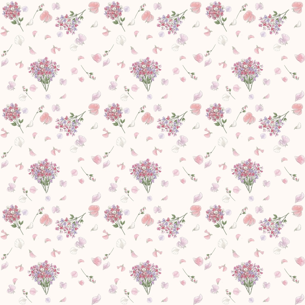 【8種セット】水彩ボタニカル・花束のレトロなデジタルペーパー(チューリップ・ミモザ・バラ等)【商用利用可】
