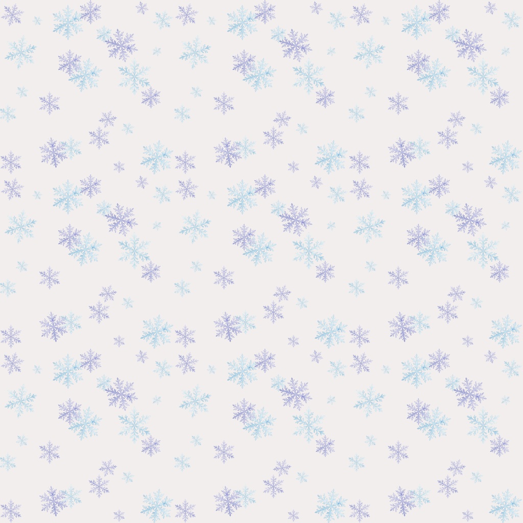 【4種セット】水彩冬景色・雪の結晶と雪だるまのレトロ可愛いデジタルペーパー(雪景色・家)【商用利用可】
