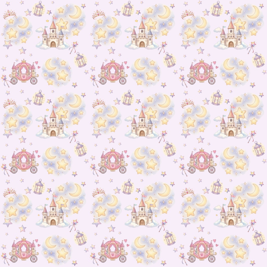 【10種セット】ゆめかわユニコーン・お城とおもちゃの可愛いデジタルペーパー(パープル&イエロー)【商用利用可】