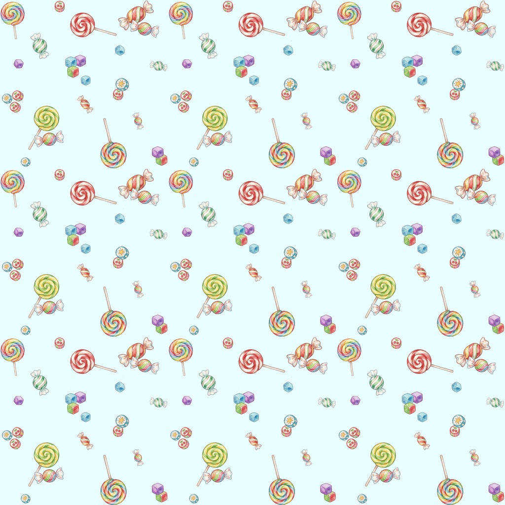 【8種セット】お菓子&アイスクリーム・ゆめかわデジタルペーパー(水色&ピンク)【商用利用可】
