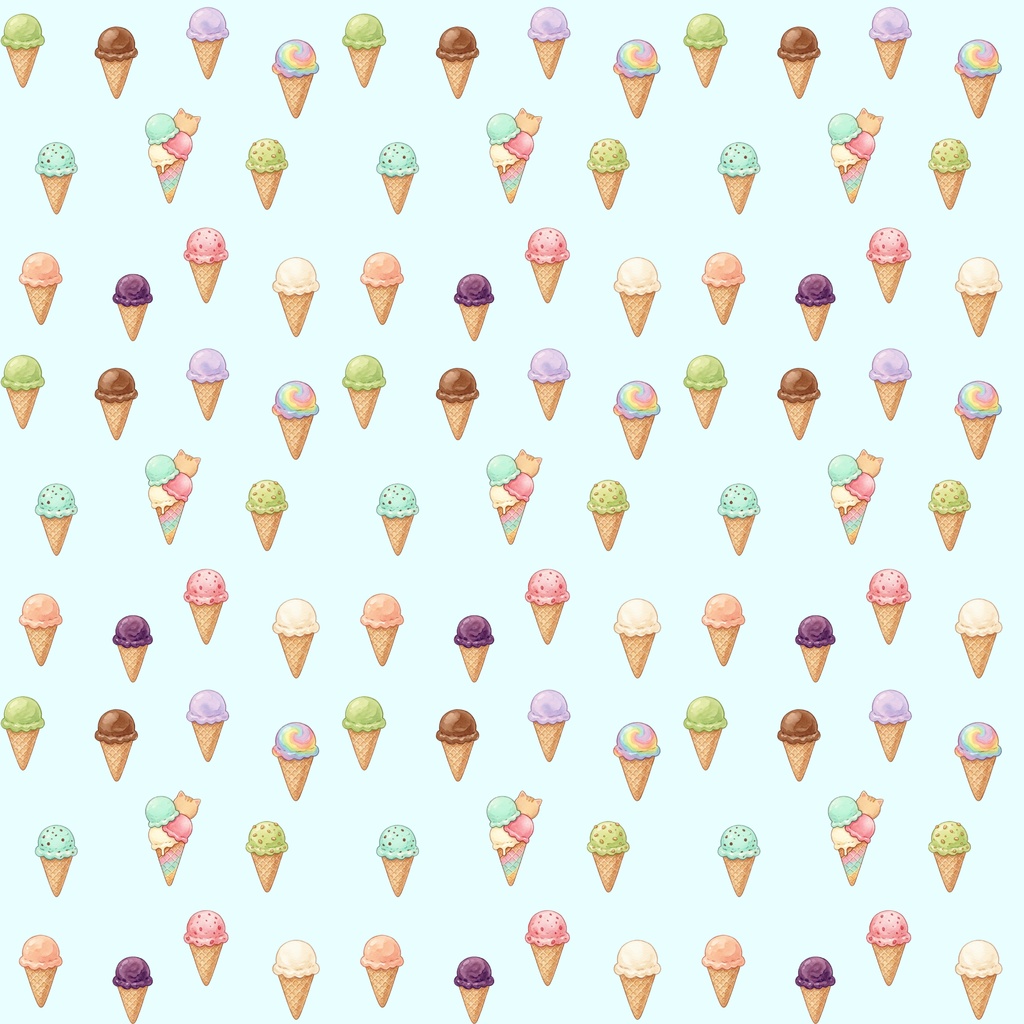 【8種セット】お菓子&アイスクリーム・ゆめかわデジタルペーパー(水色&ピンク)【商用利用可】