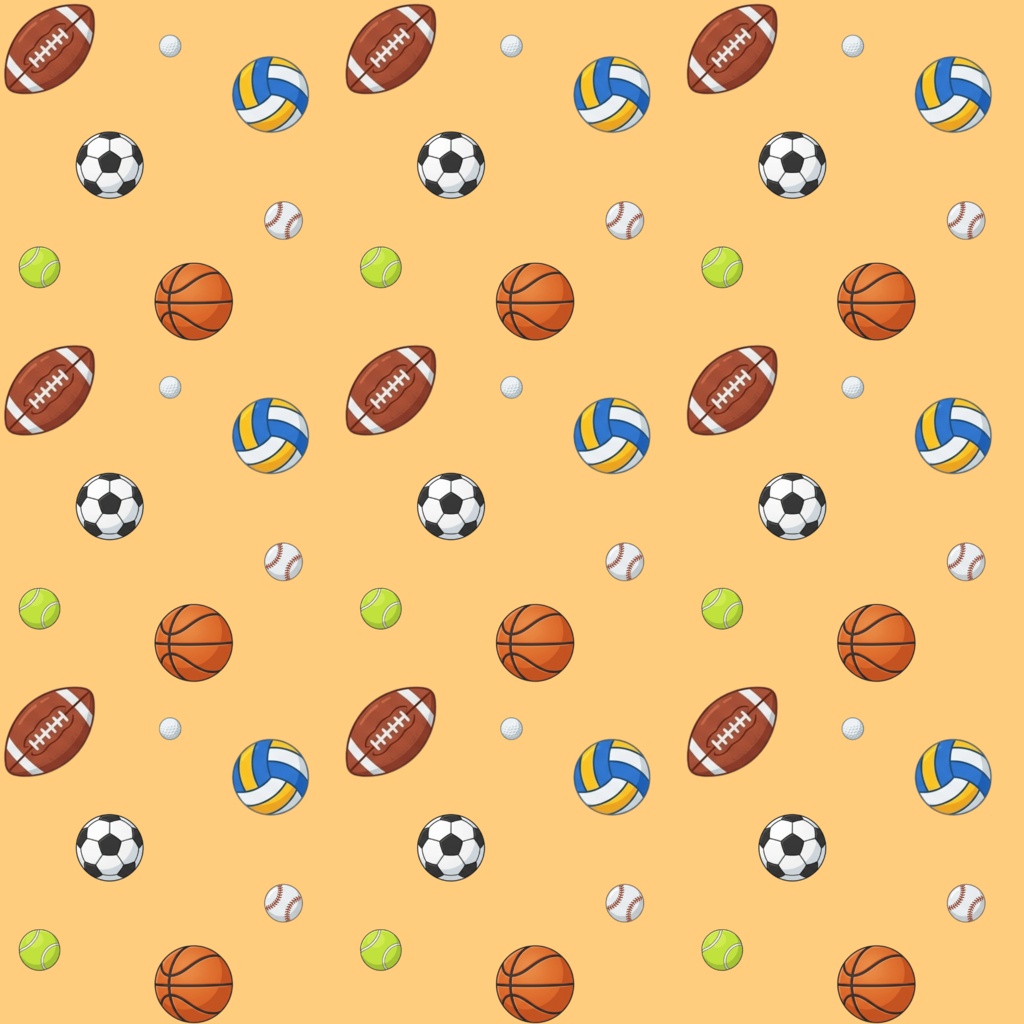 【商用利用可】ポップなスポーツ柄デジタルペーパー 6種セット(サッカー・野球・バスケ・テニス・卓球・アルバム・コラージュ用)