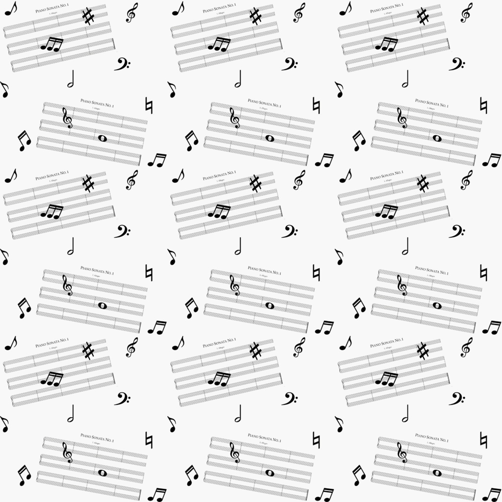 【商用利用可】音楽&楽器のデジタルペーパー 5種セット(五線譜・ピアノ・ギター・管楽器・手帳デコ・コラージュ向け)