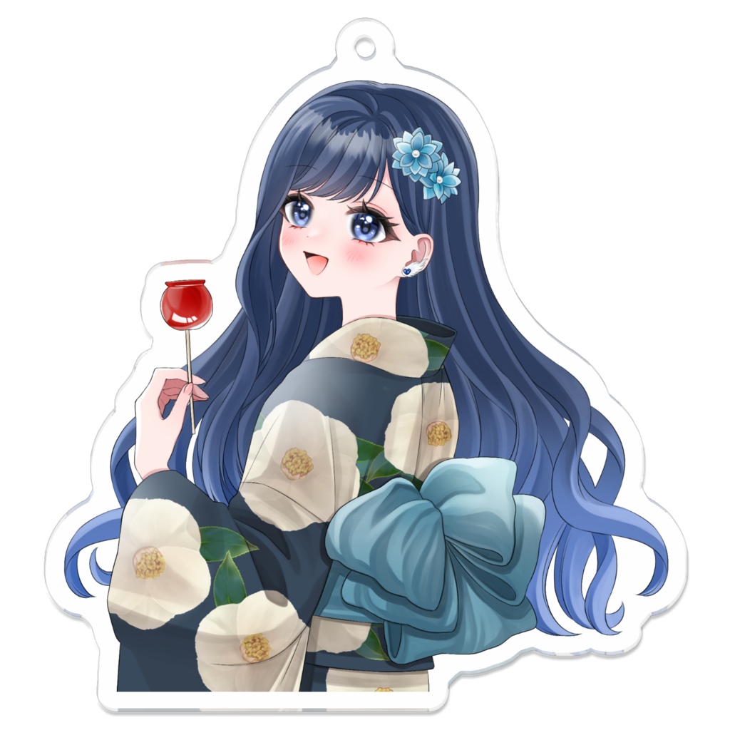 【サマーグッズ】花火大会浴衣アクリルキーホルダー(背景なし) 7cm