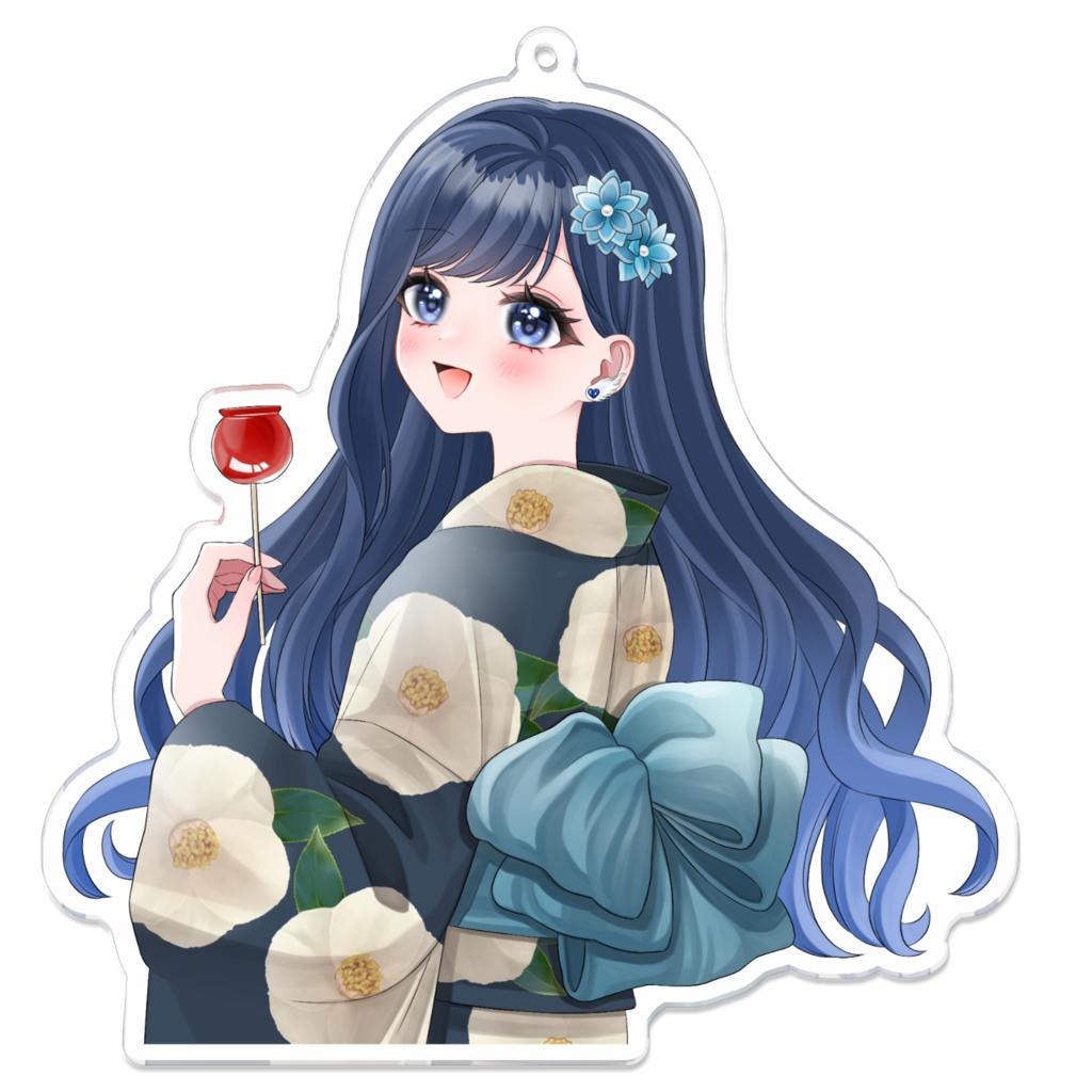 【サマーグッズ】花火大会浴衣アクリルキーホルダー(背景なし) 10㎝