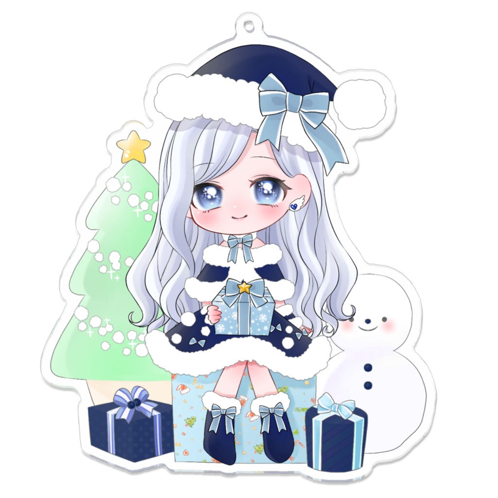 【クリスマスグッズ】ミニサンタころん(背景なし)10㎝ アクリルキーホルダー