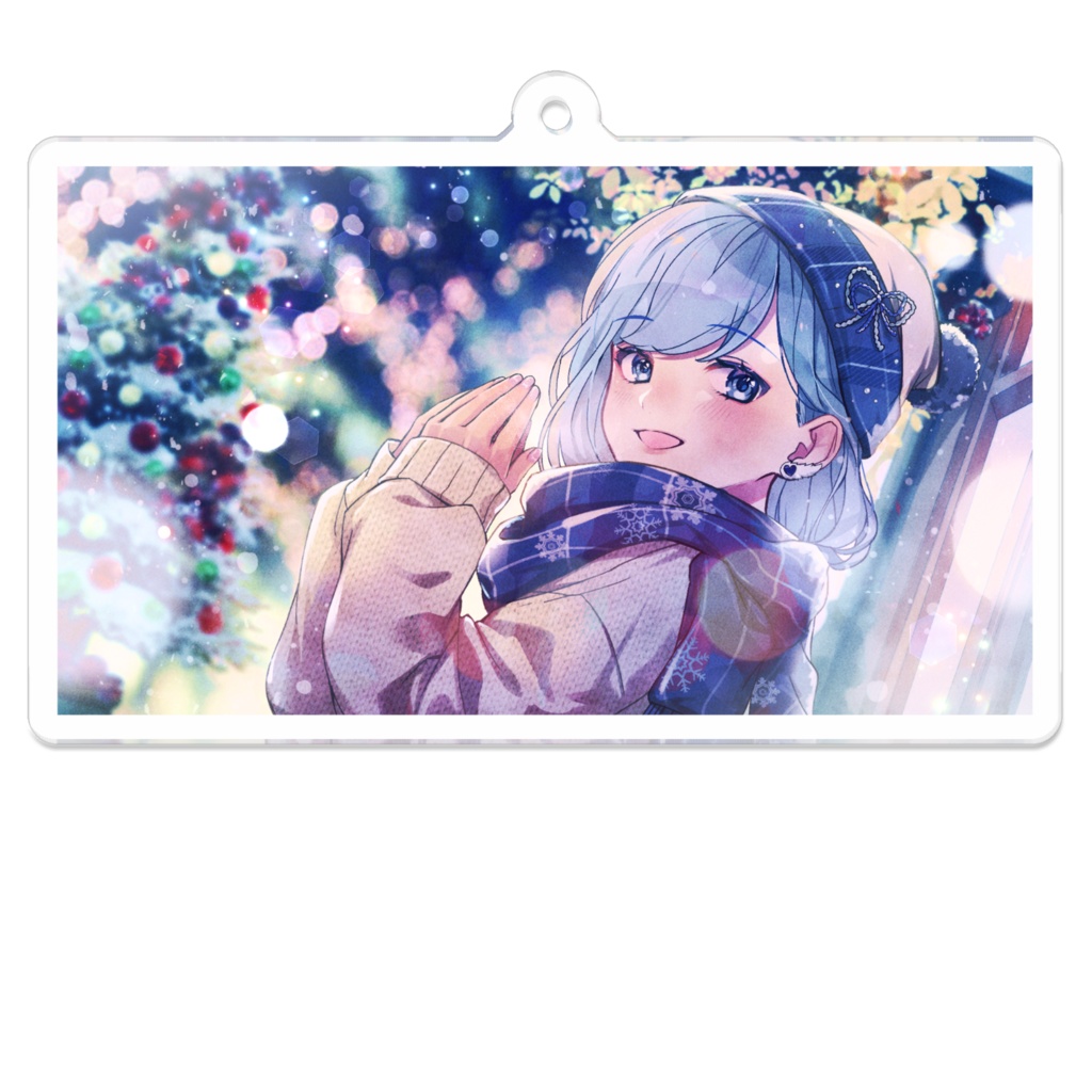 【クリスマスグッズ】イルミネーション(銀髪背景あり)7cm アクリルキーホルダー