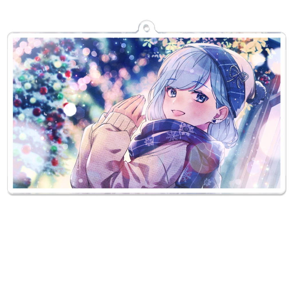【クリスマスグッズ】イルミネーション(銀髪背景あり)10㎝ アクリルキーホルダー