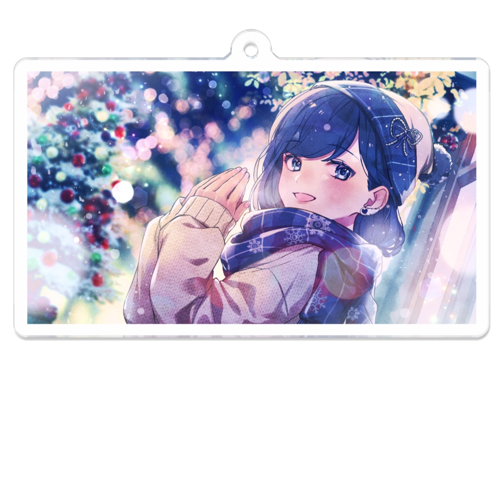 【クリスマスグッズ】イルミネーション(青髪背景あり)7cm アクリルキーホルダー
