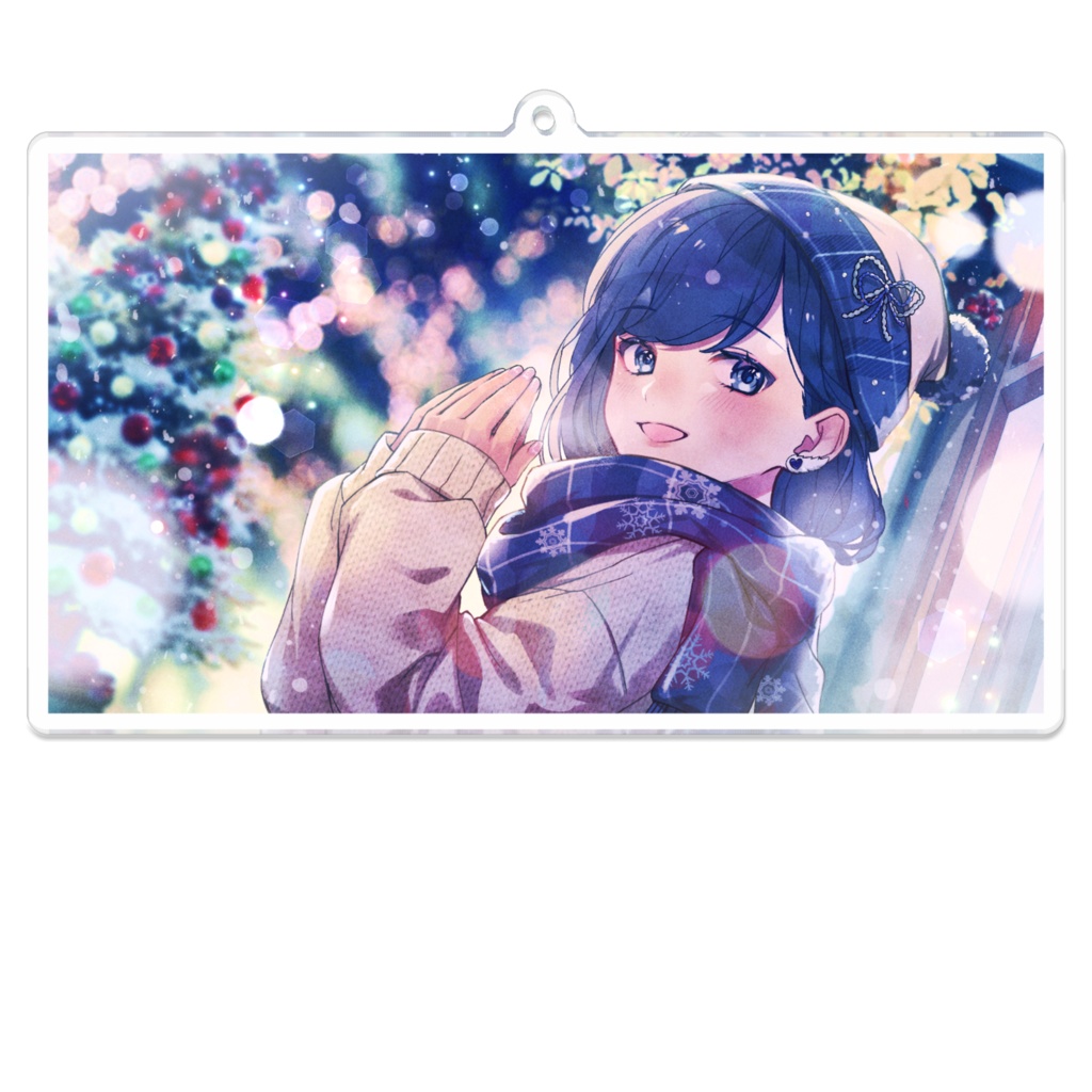 【クリスマスグッズ】イルミネーション(青髪背景あり)10㎝ アクリルキーホルダー