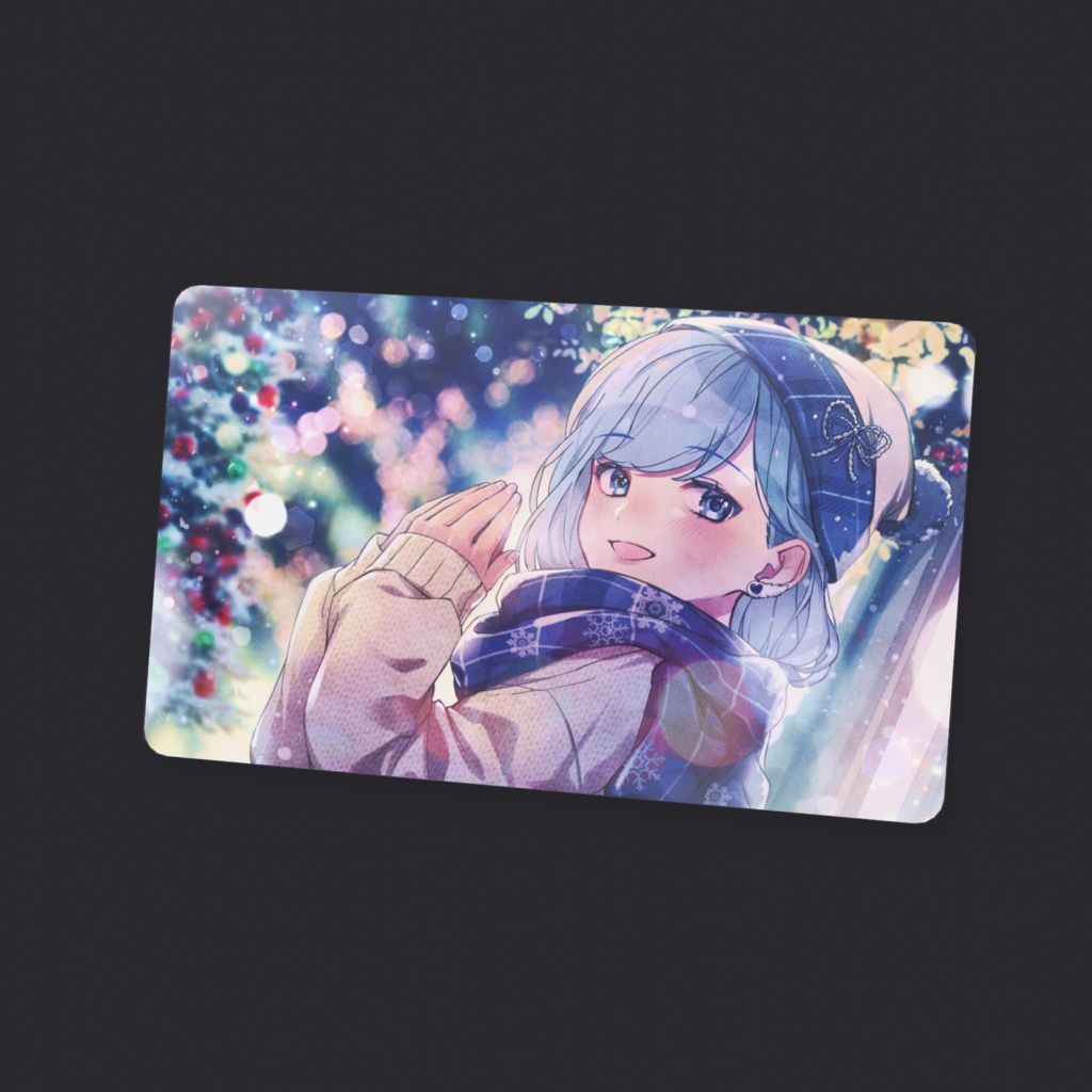 【クリスマスグッズ】イルミネーション(銀髪) クリアカード