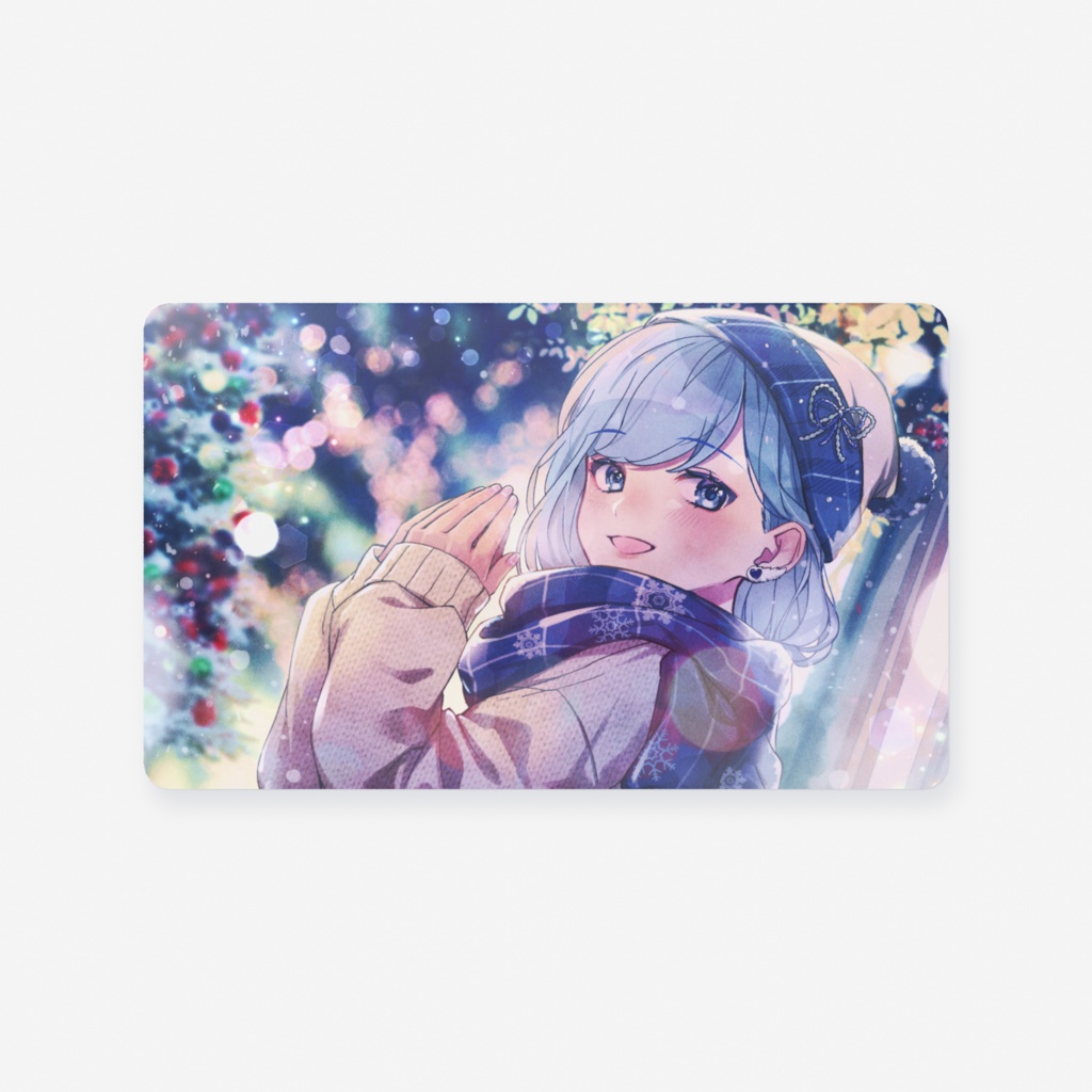 【クリスマスグッズ】イルミネーション(銀髪) クリアカード