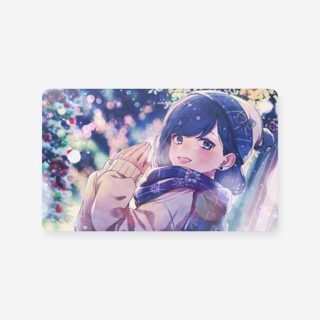 【クリスマスグッズ】イルミネーション(青髪)　クリアカード