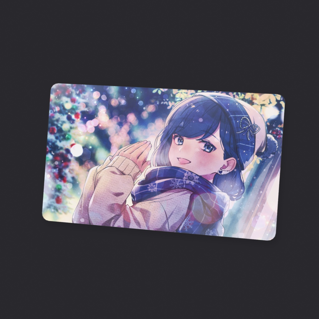 【クリスマスグッズ】イルミネーション(青髪) クリアカード