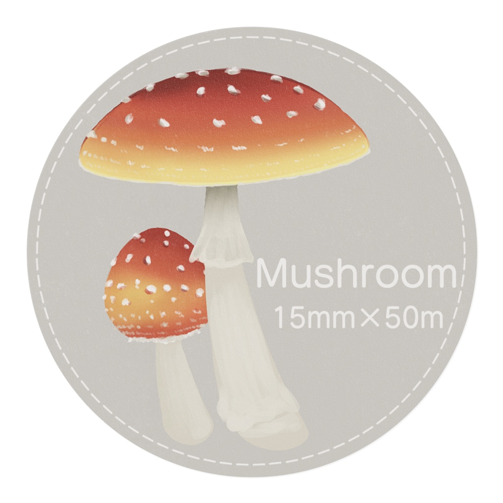 きのこ柄マスキングテープ