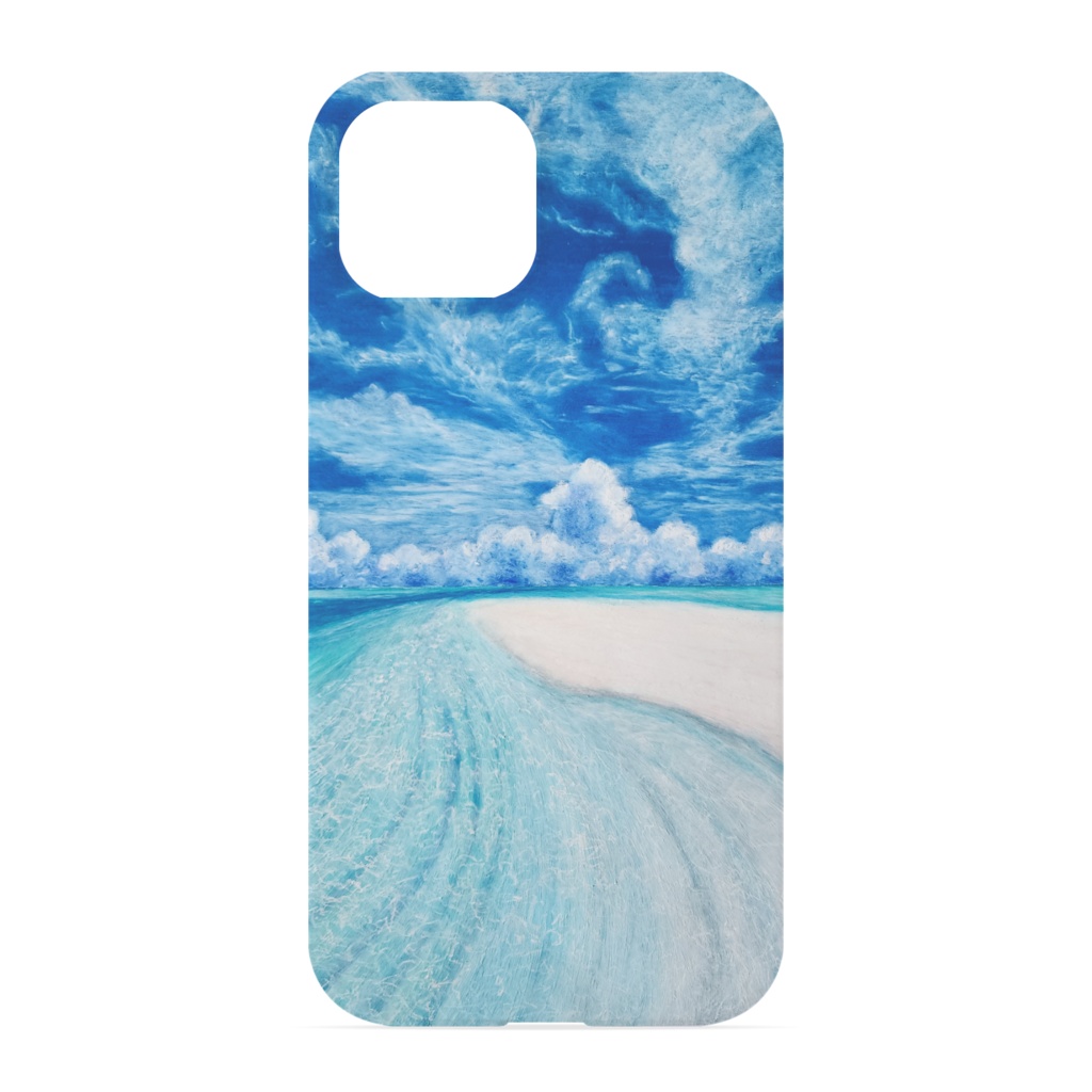 iPhone13　オリジナルデザイン　海のパステル画