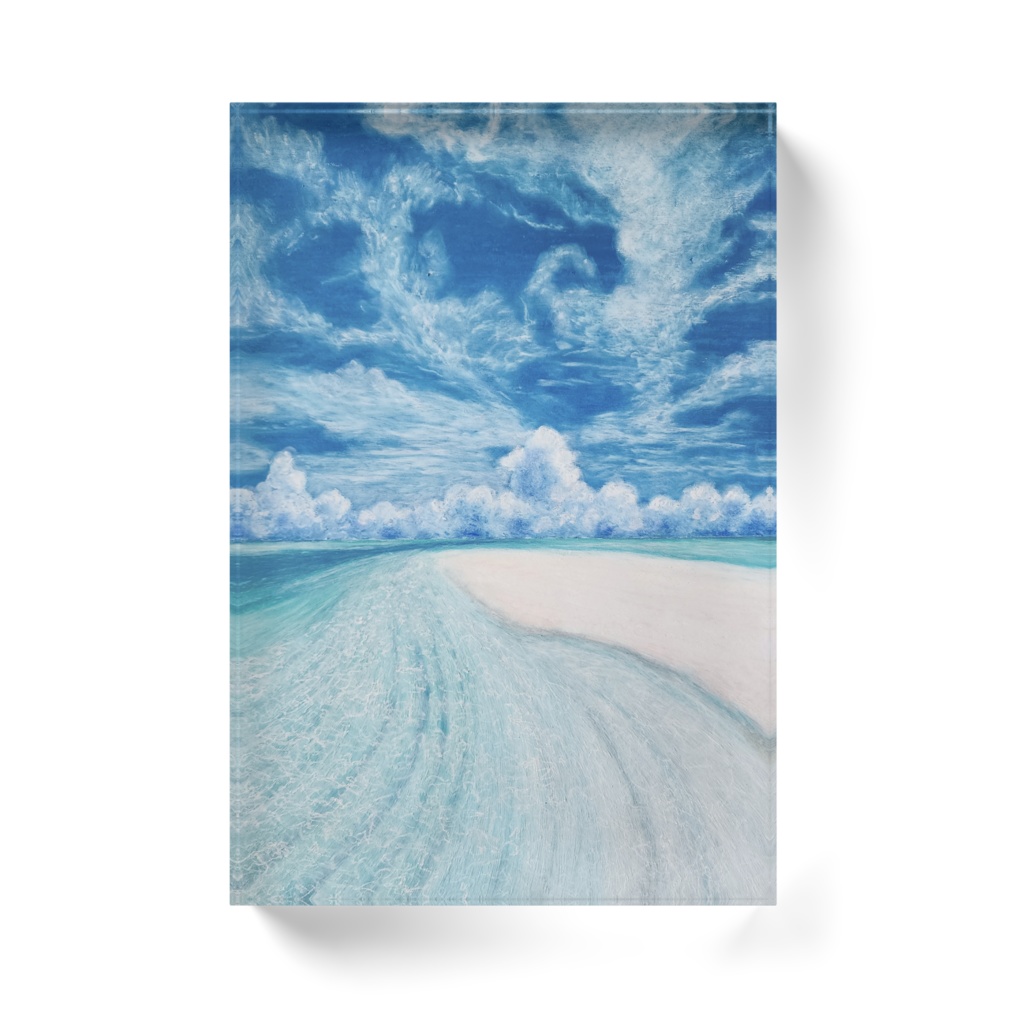 アクリルブロック オリジナルデザイン 海の絵 置物 インテリア