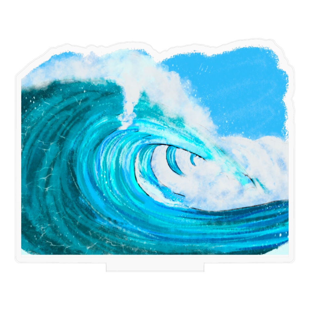 サーフィン 海の絵 インテリア アクリルフィギュア