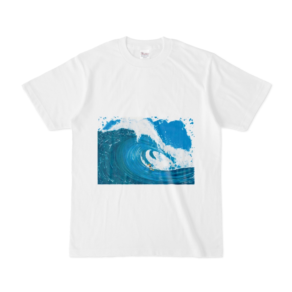 サーフィン　オリジナルイラスト　海の絵　波乗り　Tシャツ