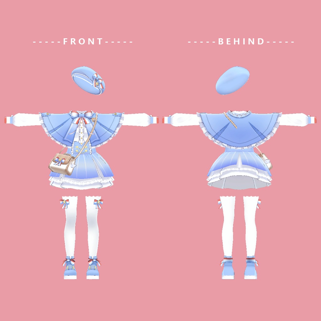 【こまどアバター対応】水色ゴシックスカート/Aqua Gothic Skirt