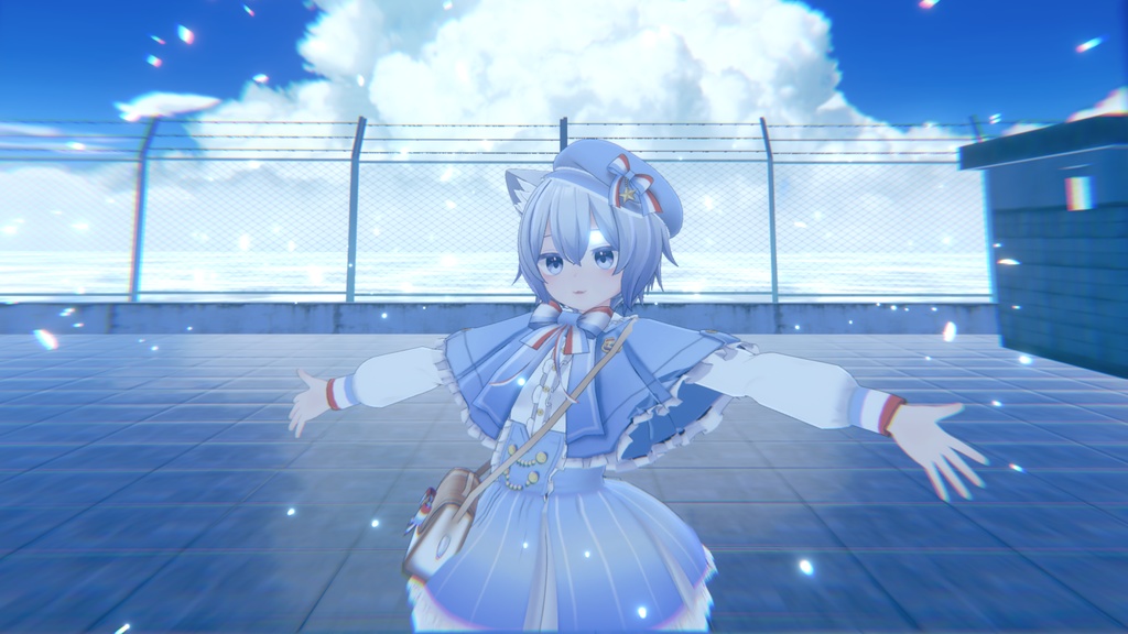 【こまどアバター対応】水色ゴシックスカート/Aqua Gothic Skirt