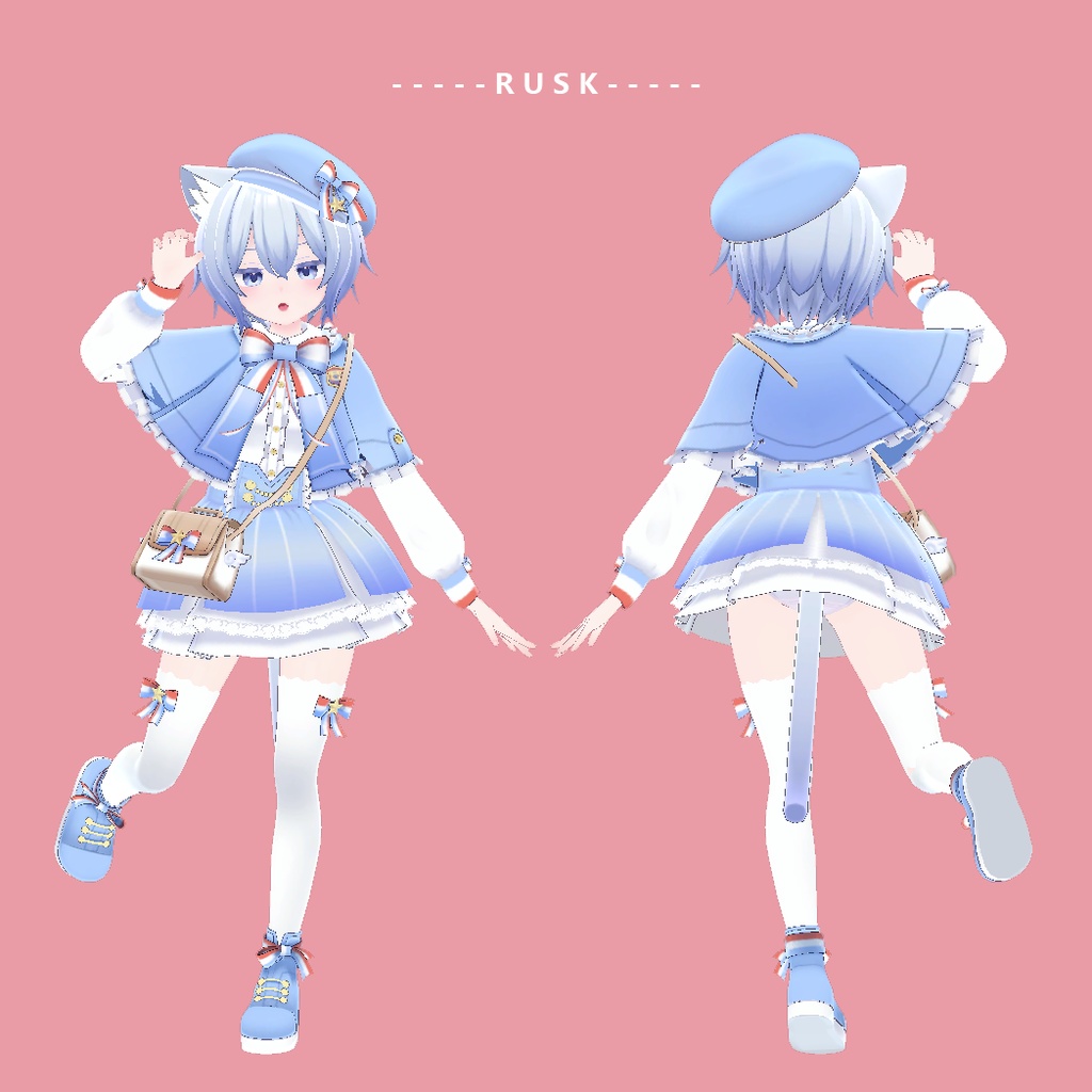 【こまどアバター対応】水色ゴシックスカート/Aqua Gothic Skirt